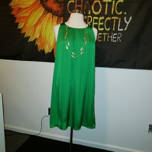 Green sheath dress